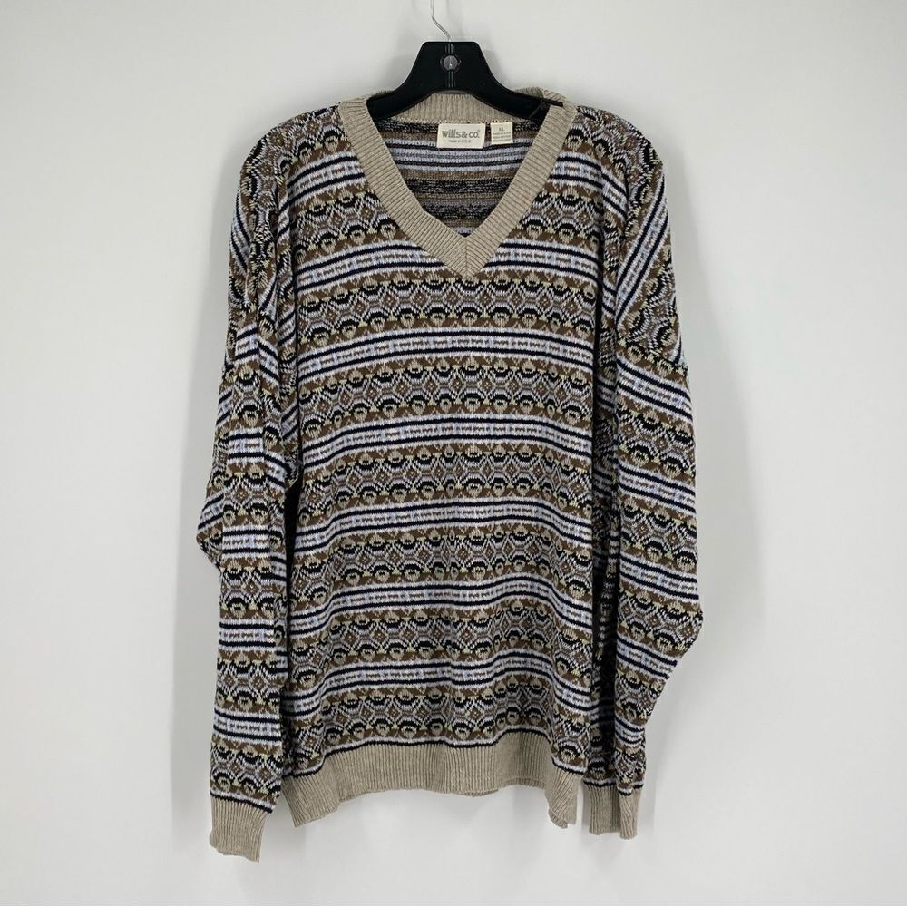 Wills & Co Men’s V Neck Knit Sweater size XL Cotton